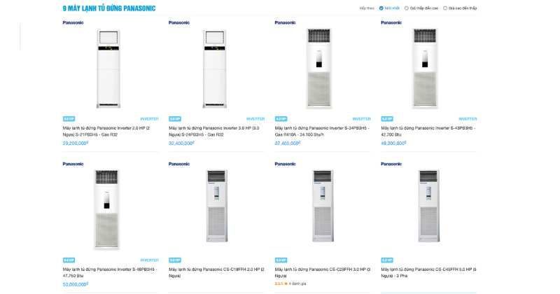 9 dòng máy lạnh tủ đứng panasonic